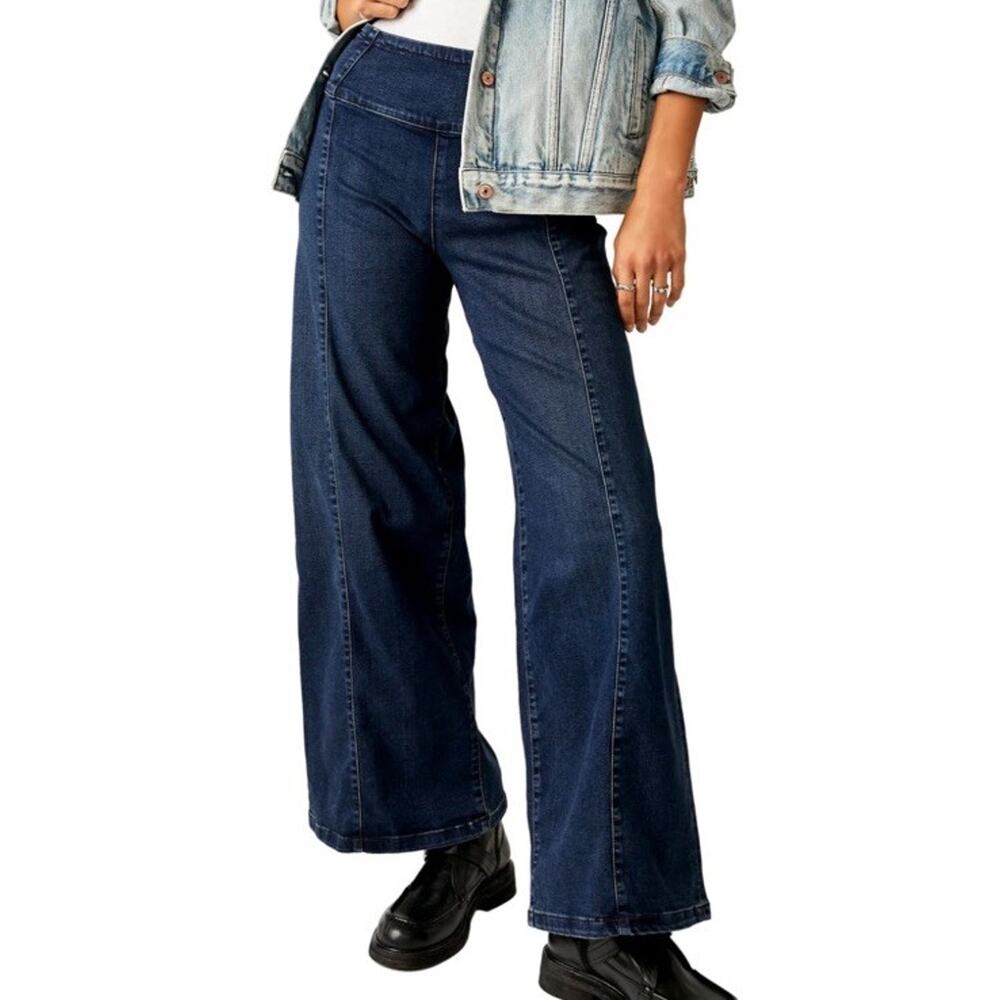 We the Free People Jeans Wide Leg 26 X 30 Dark Denim High Waist